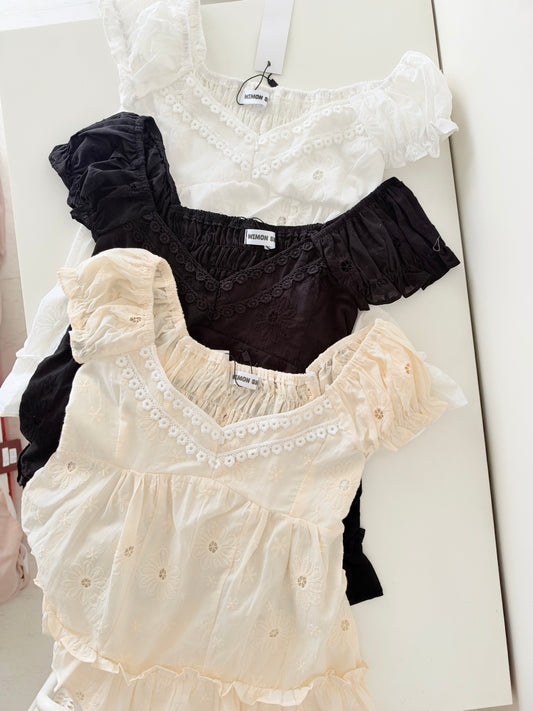 Stella floral embroidered top
