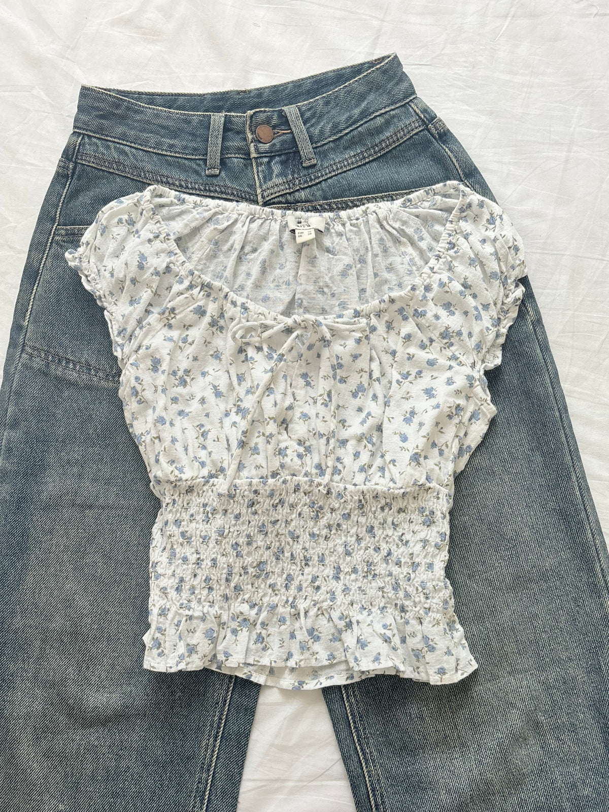 Blue floral top