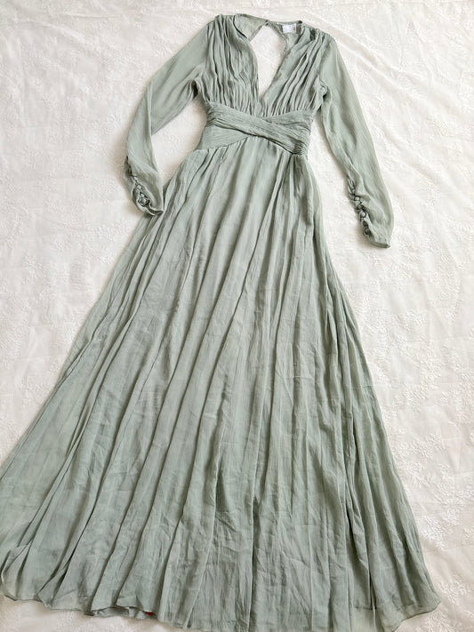 Sage green long dress