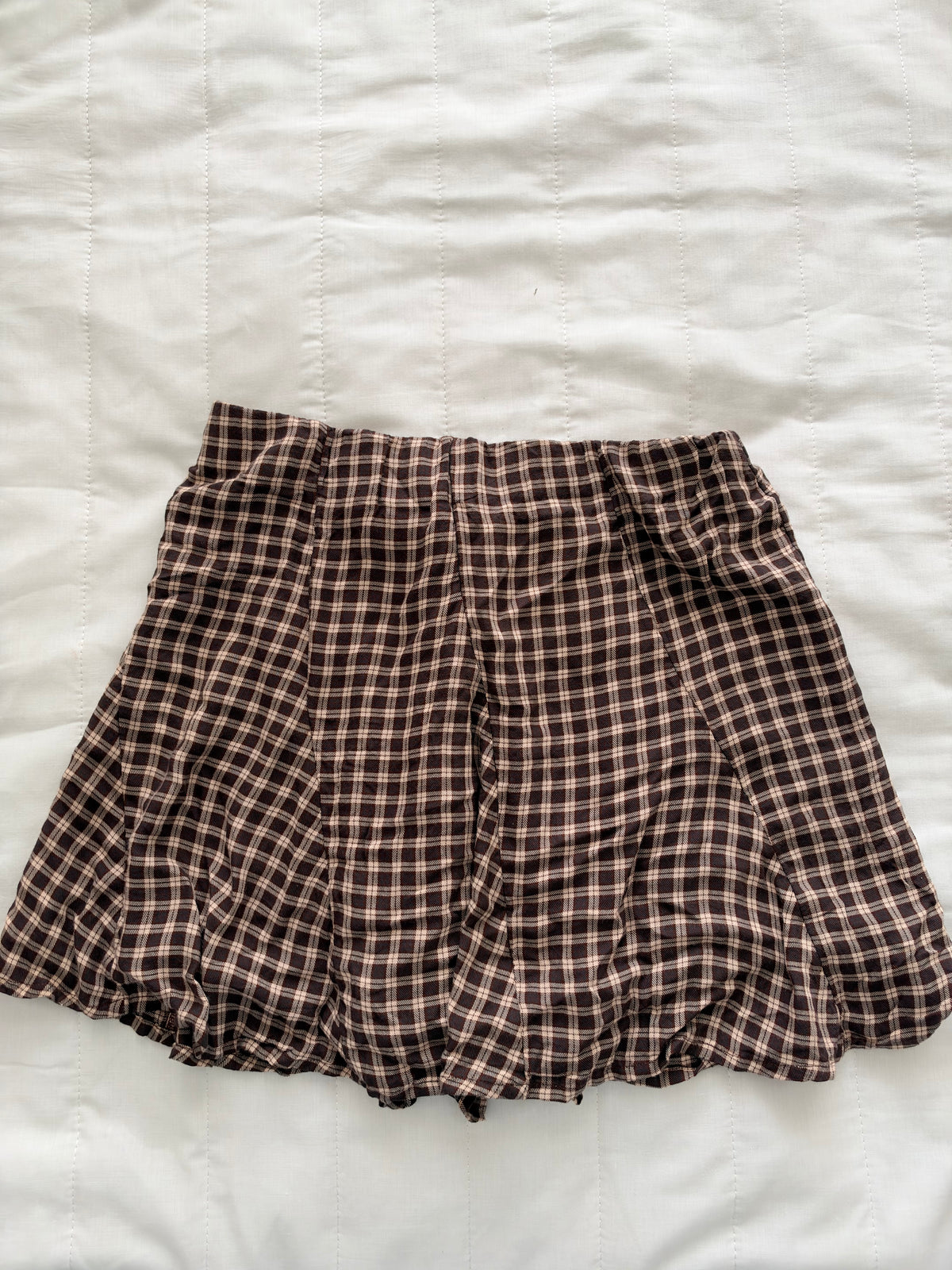 Brown gingham skirt