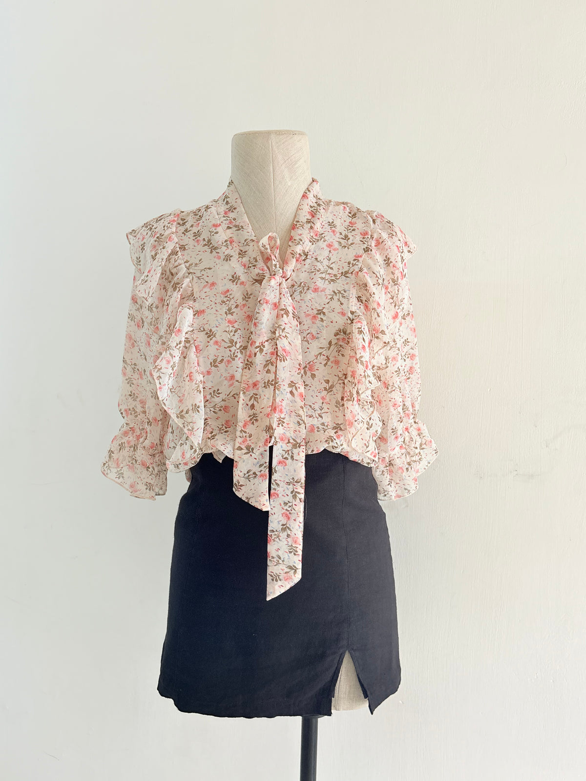 Pink floral chiffon