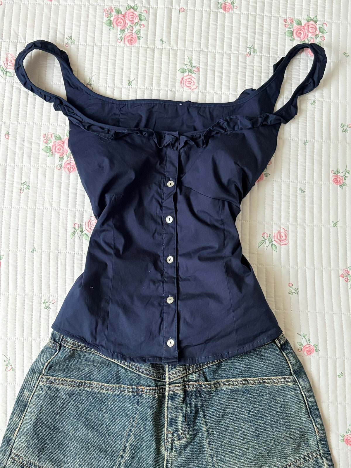 Navy doll top