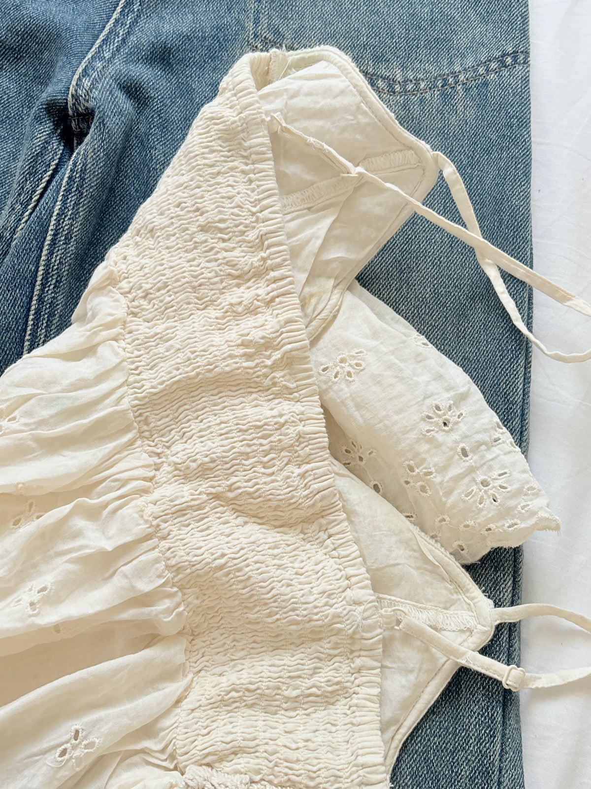 Cream crochet top