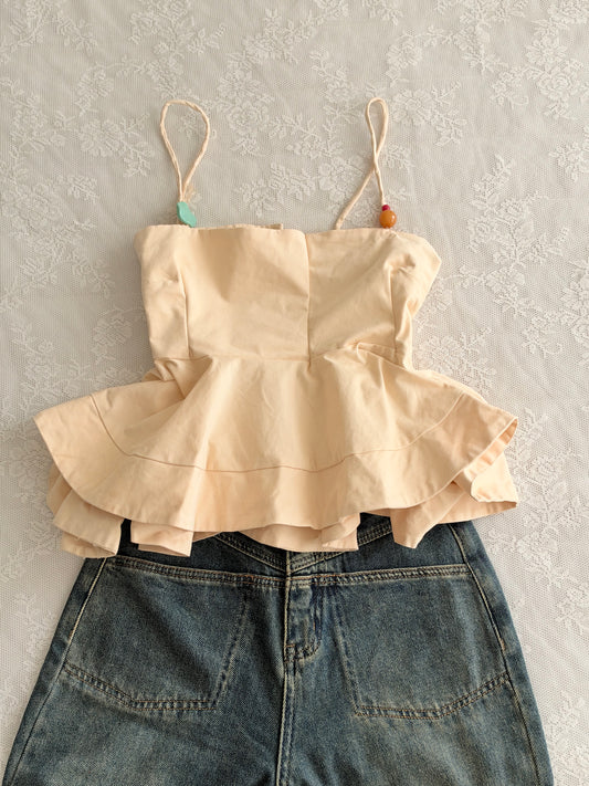 Cream beaded top
