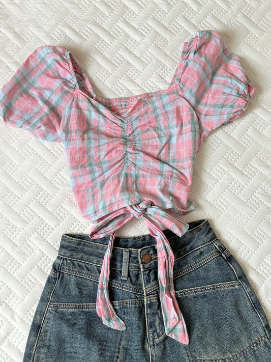 Blue pink checks