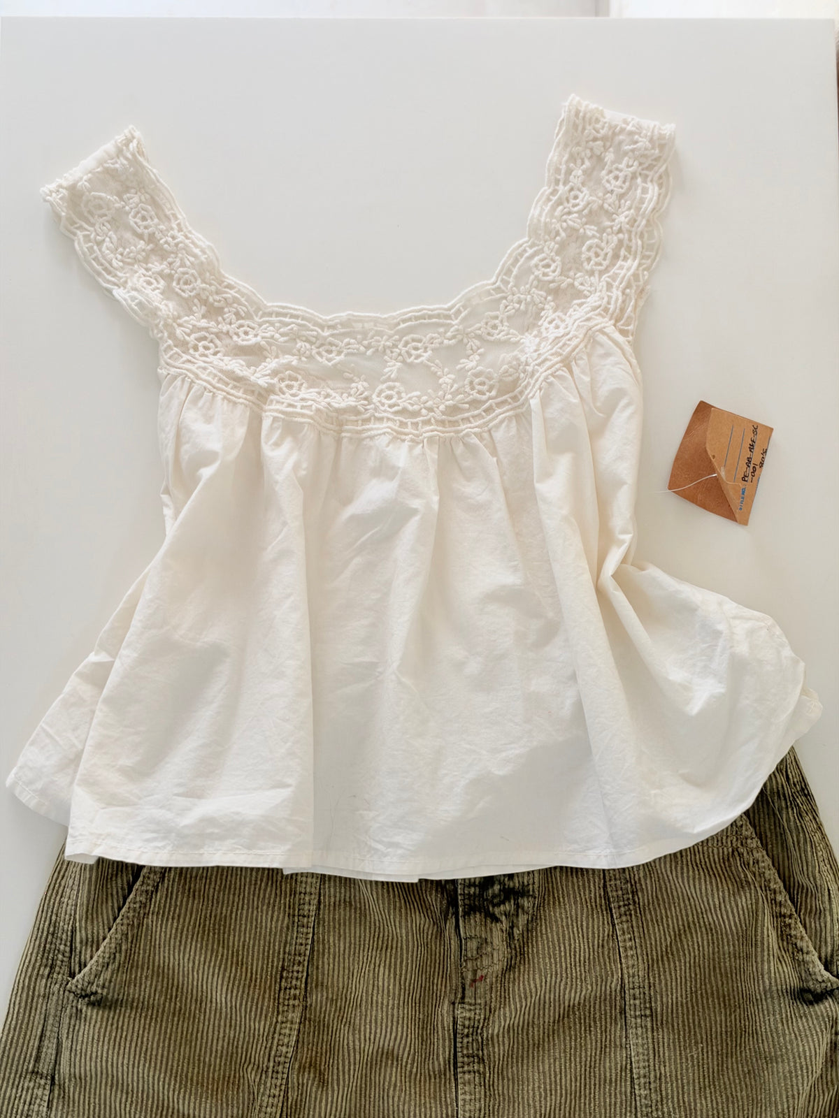 Cream lace a line