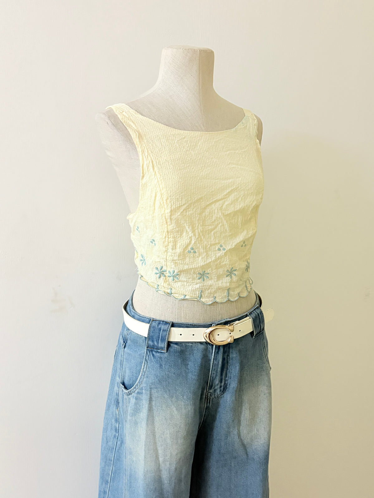 Yellow embroidered