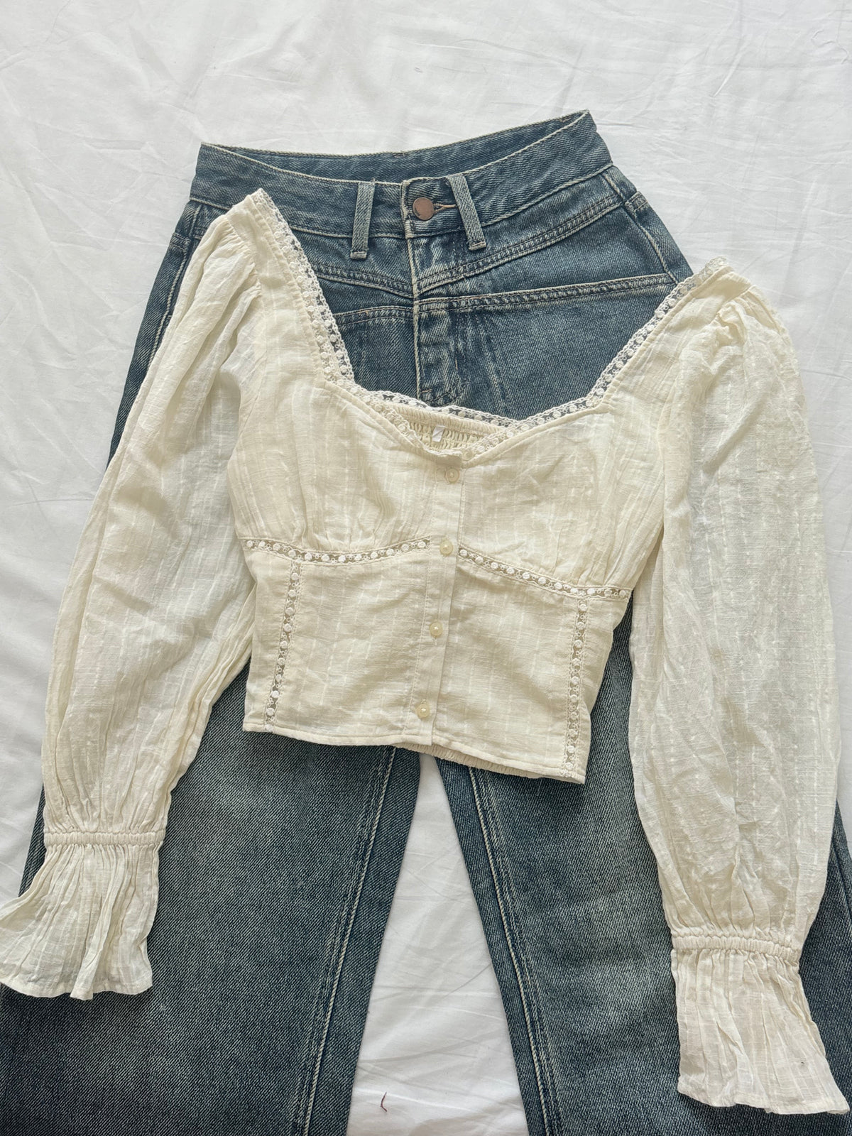 Cream lace top