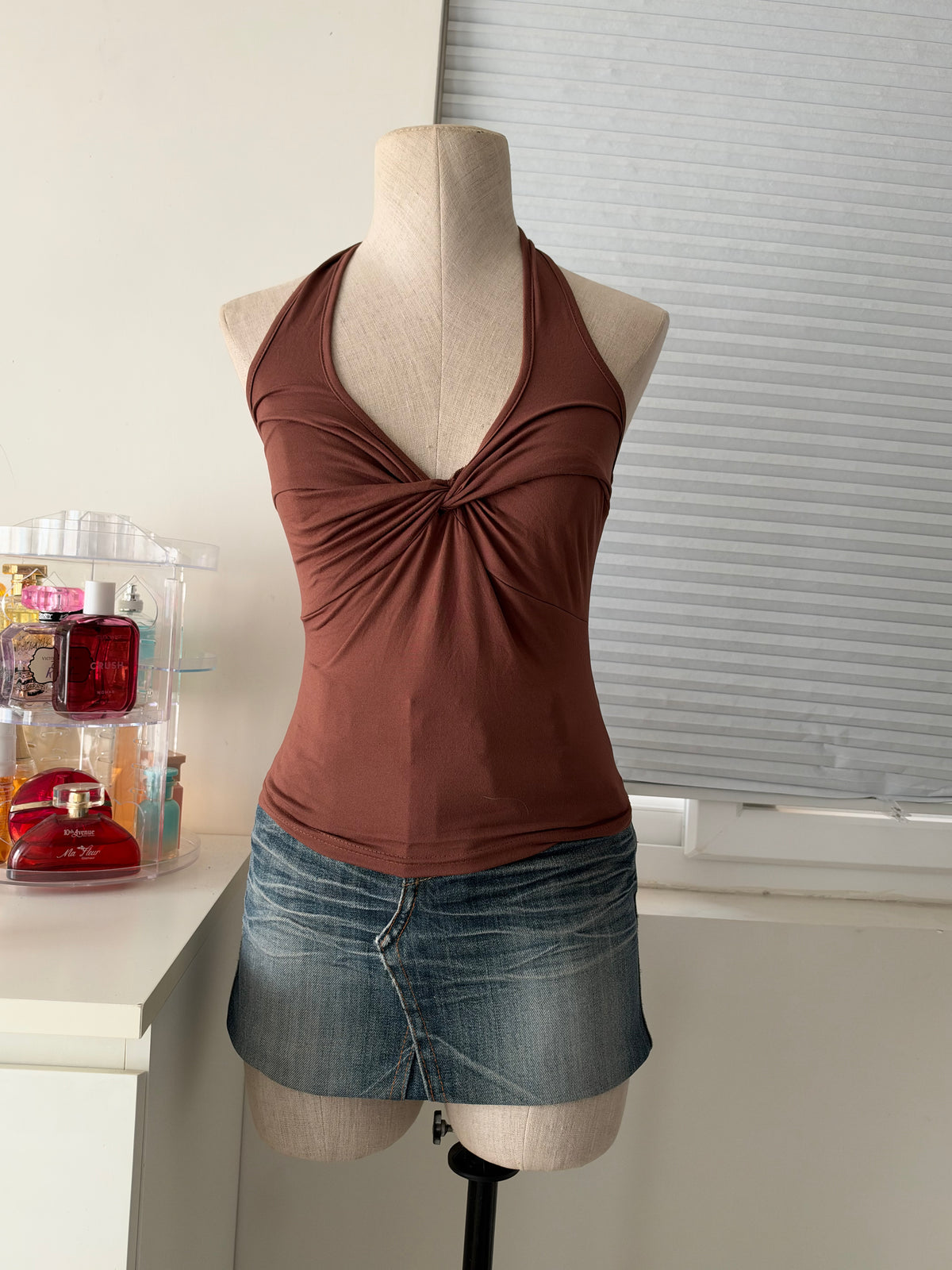 Brown halter top