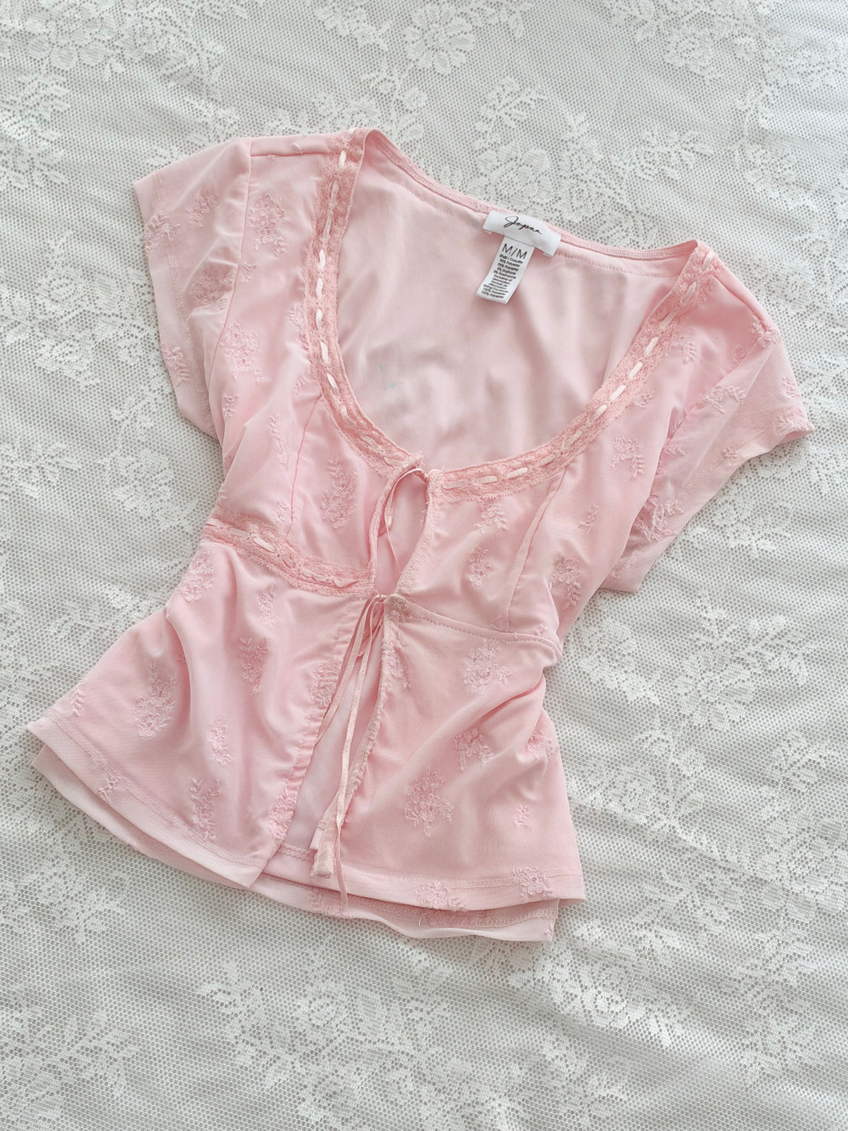 Pink tie top