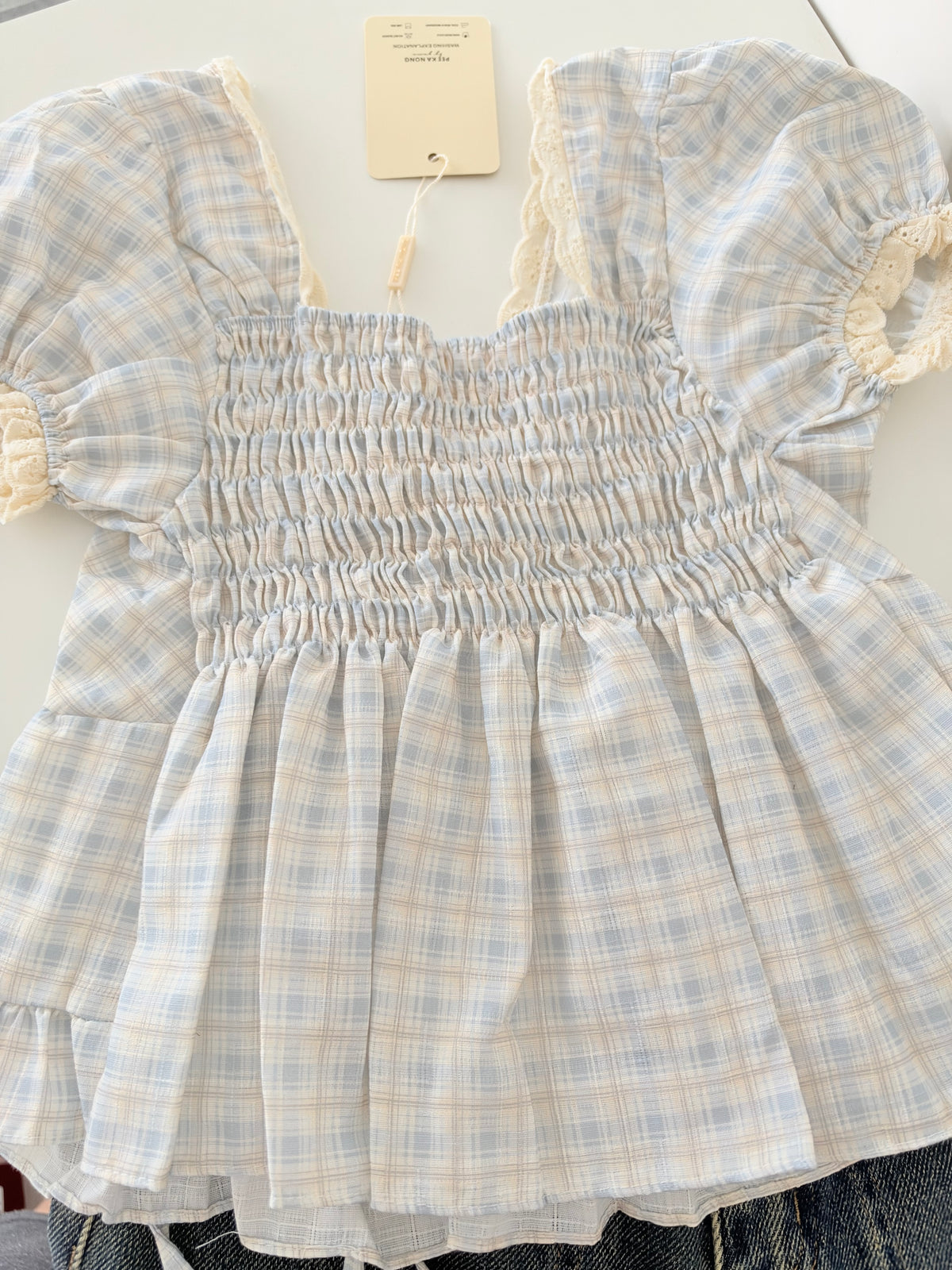 Bloom plaid top