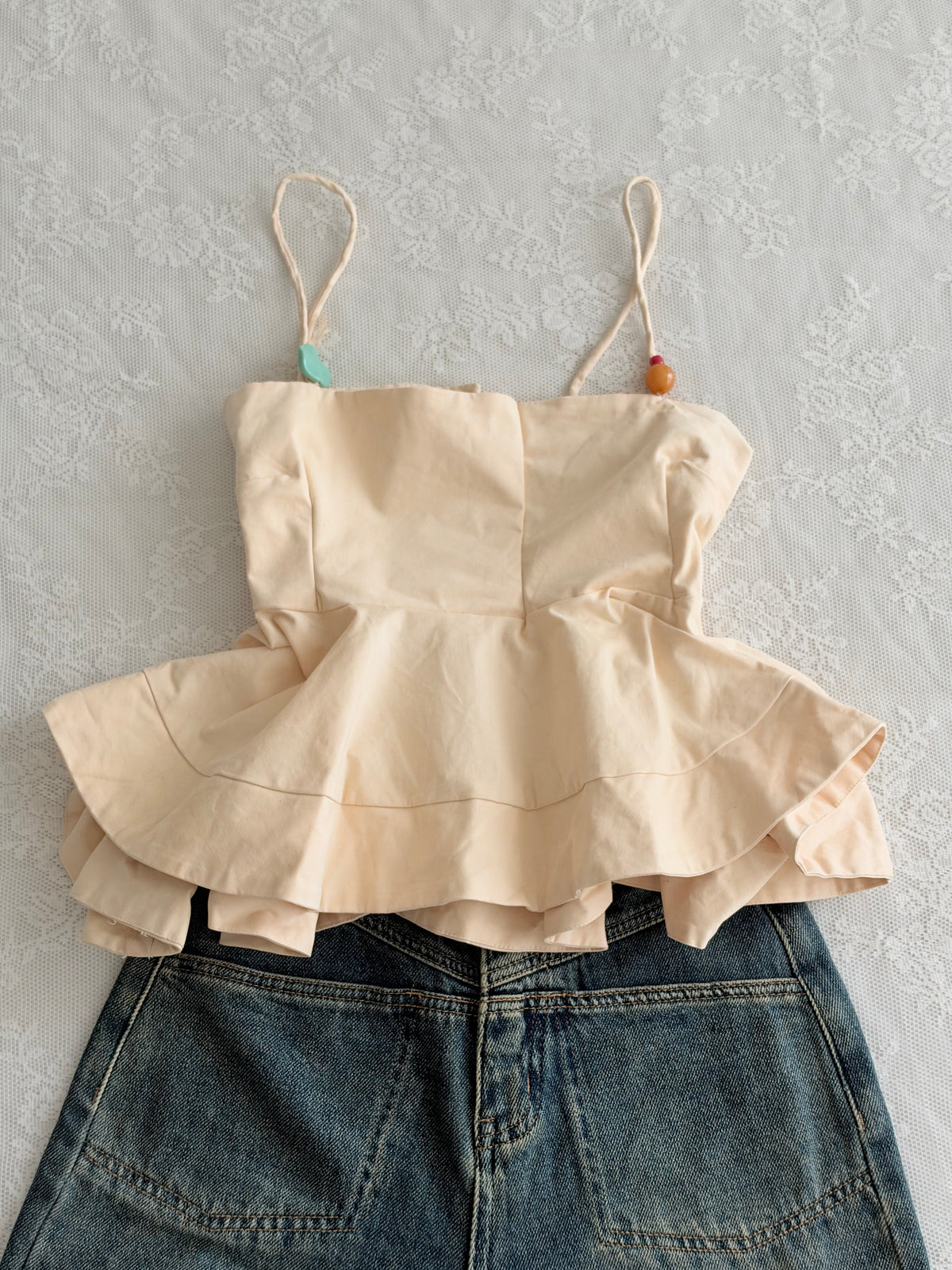 Cream beaded top