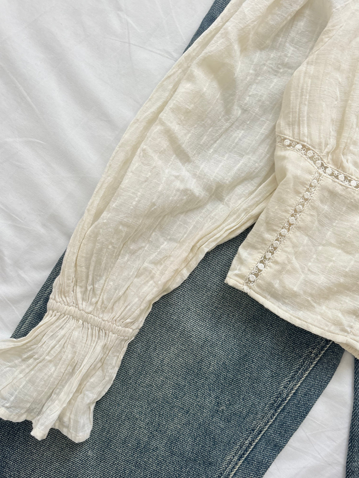 Cream lace top