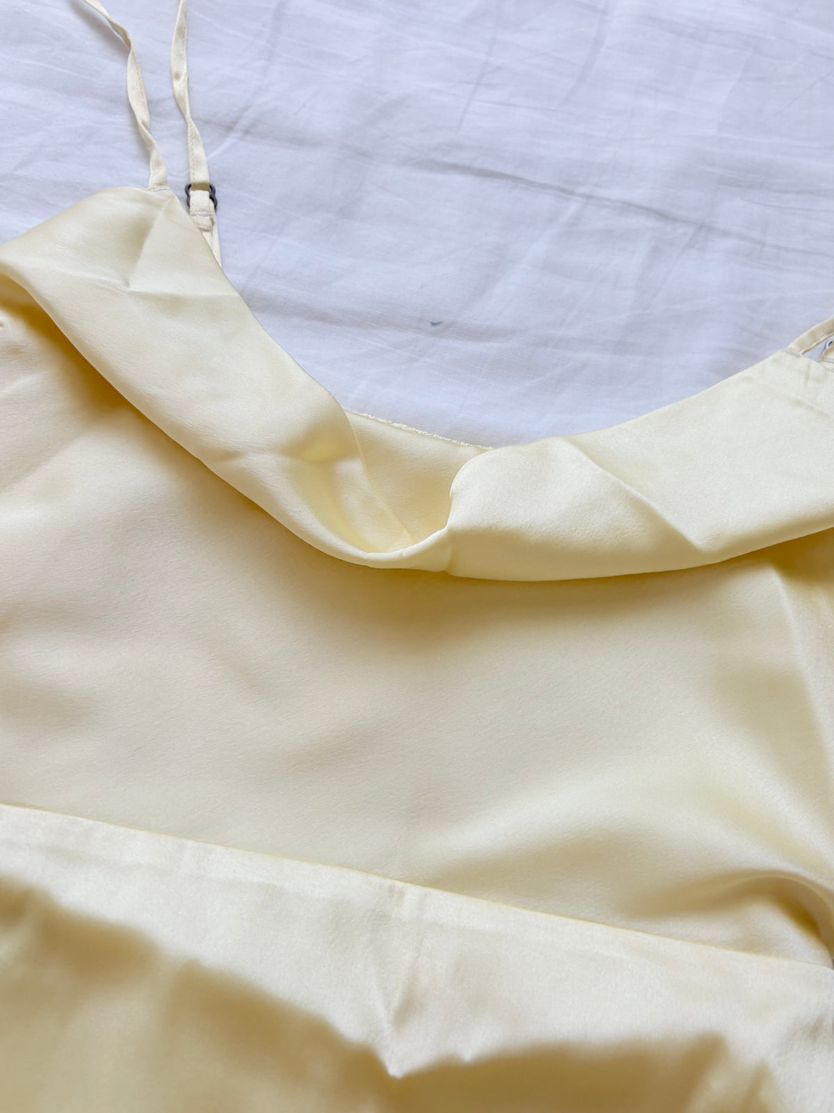 Yellow satin cowl neck dress- hollister