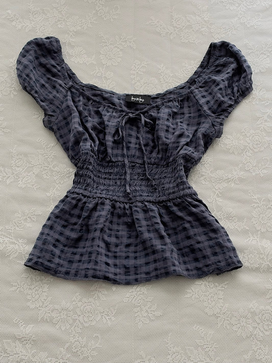 Blue plaid top