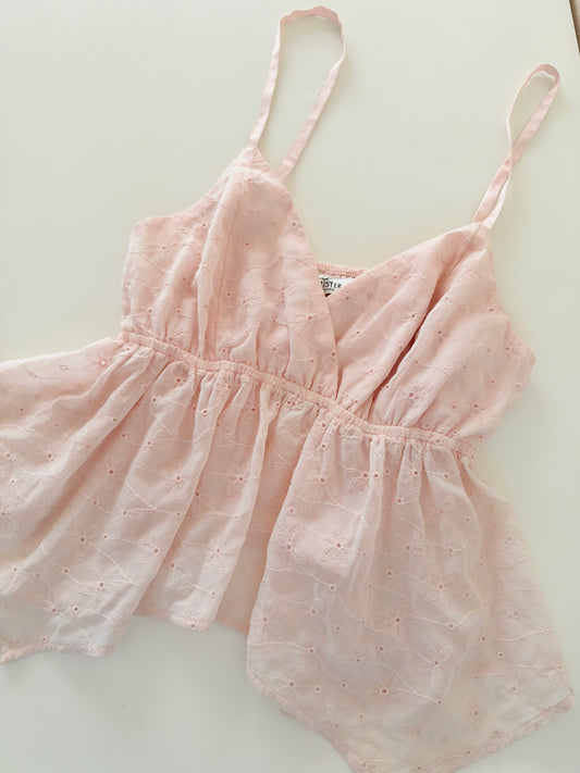 Hollister pink embroidered top