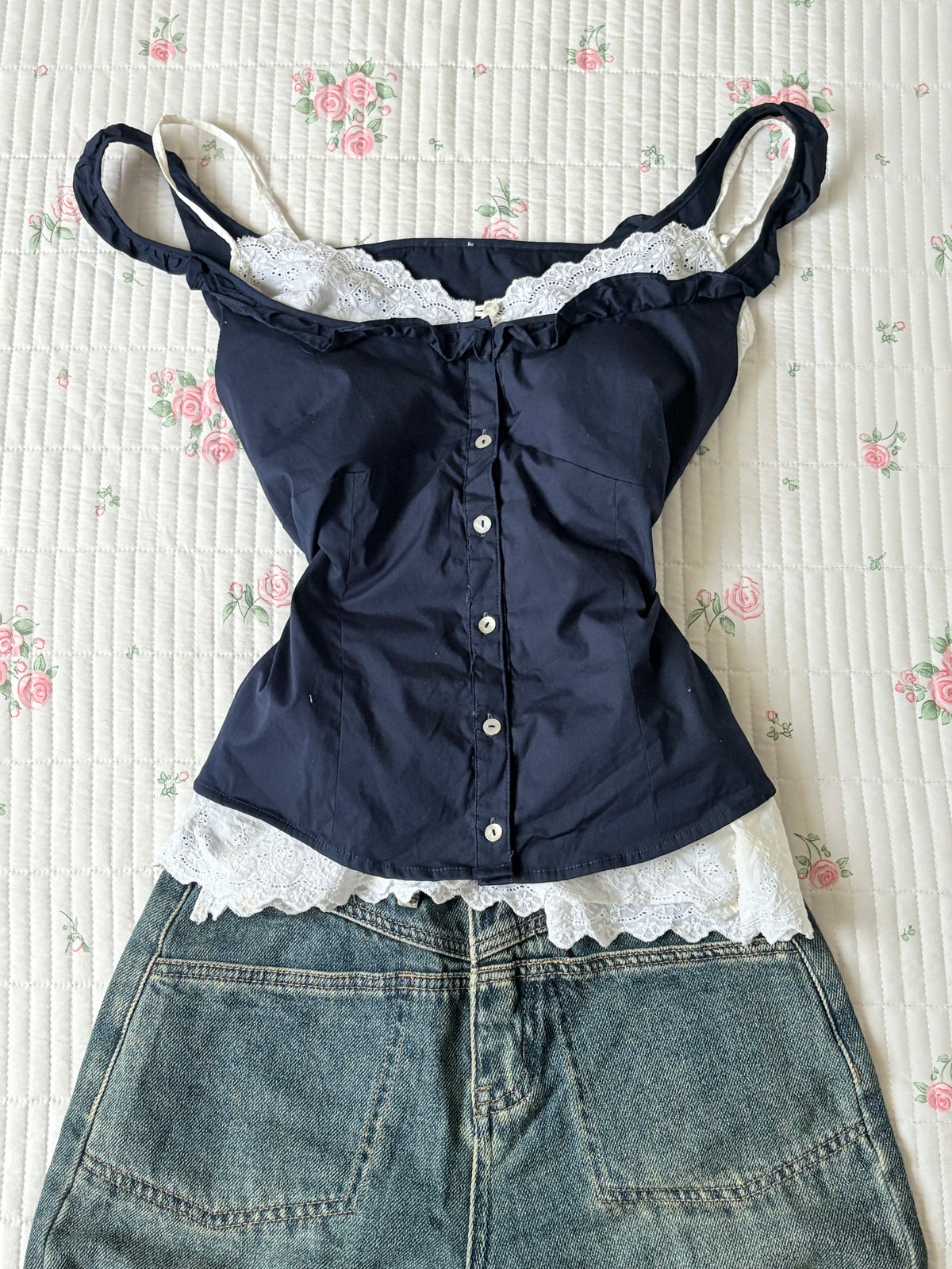 Navy doll top