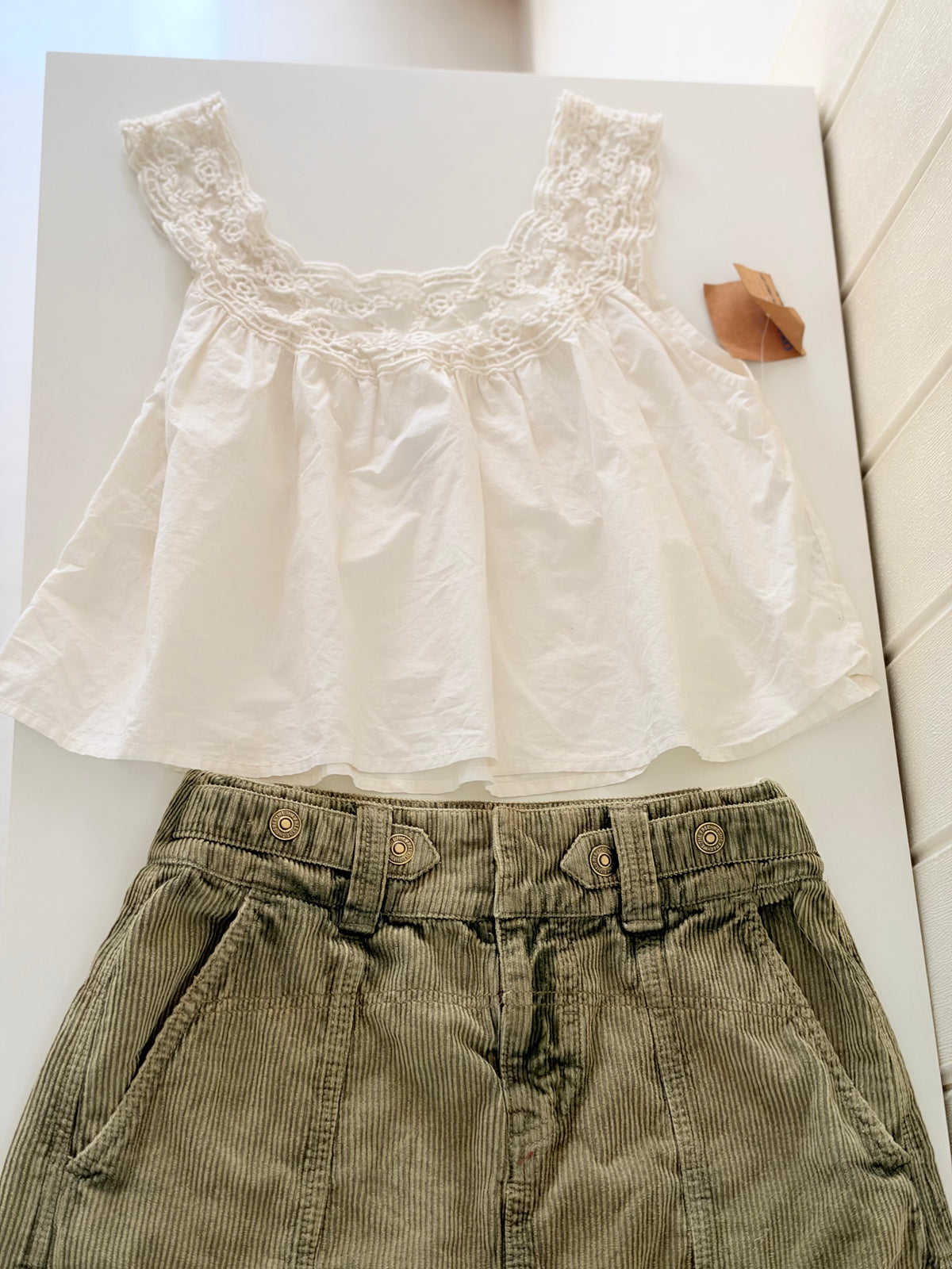 Cream lace a line