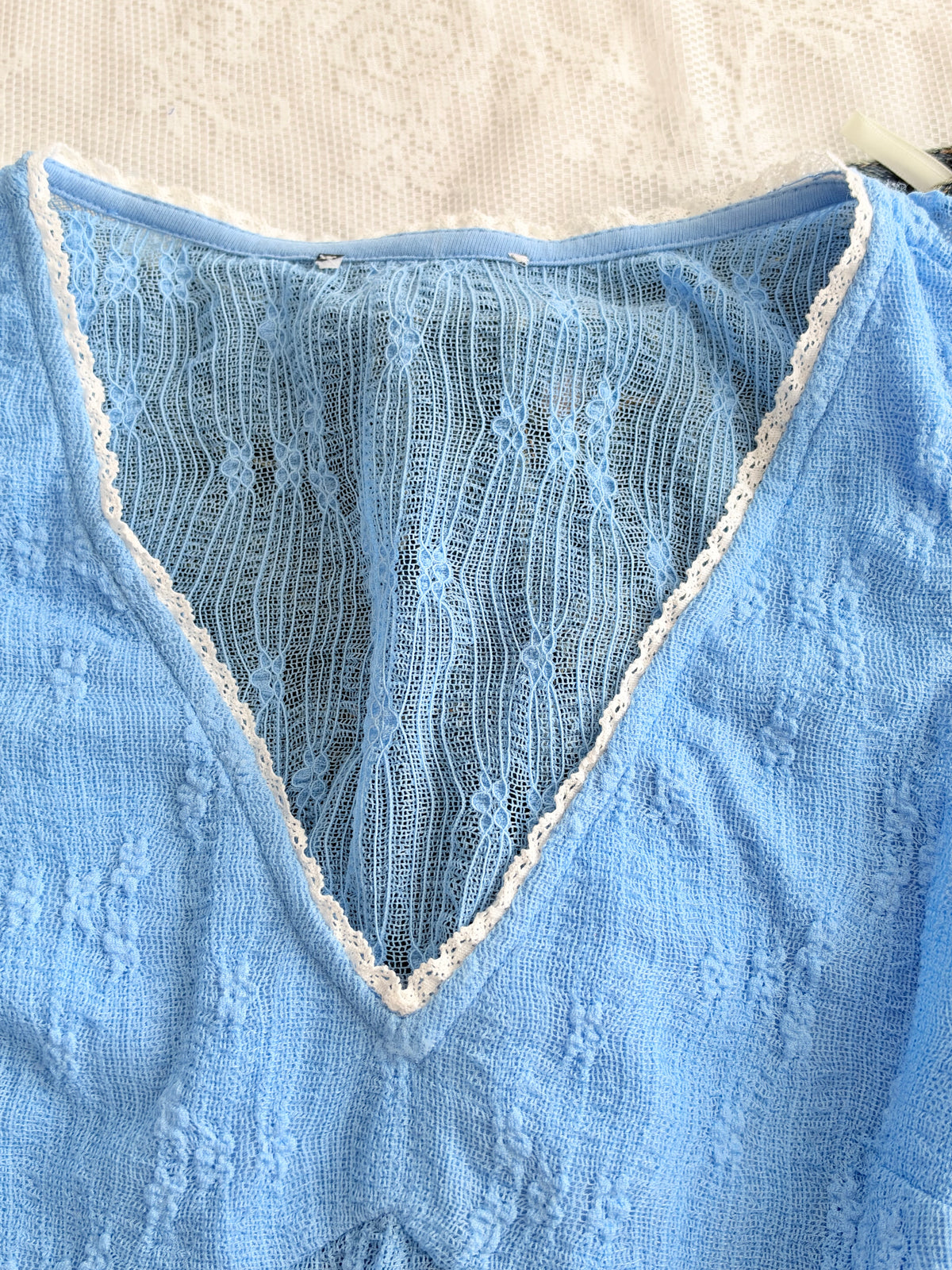 Blue lace top