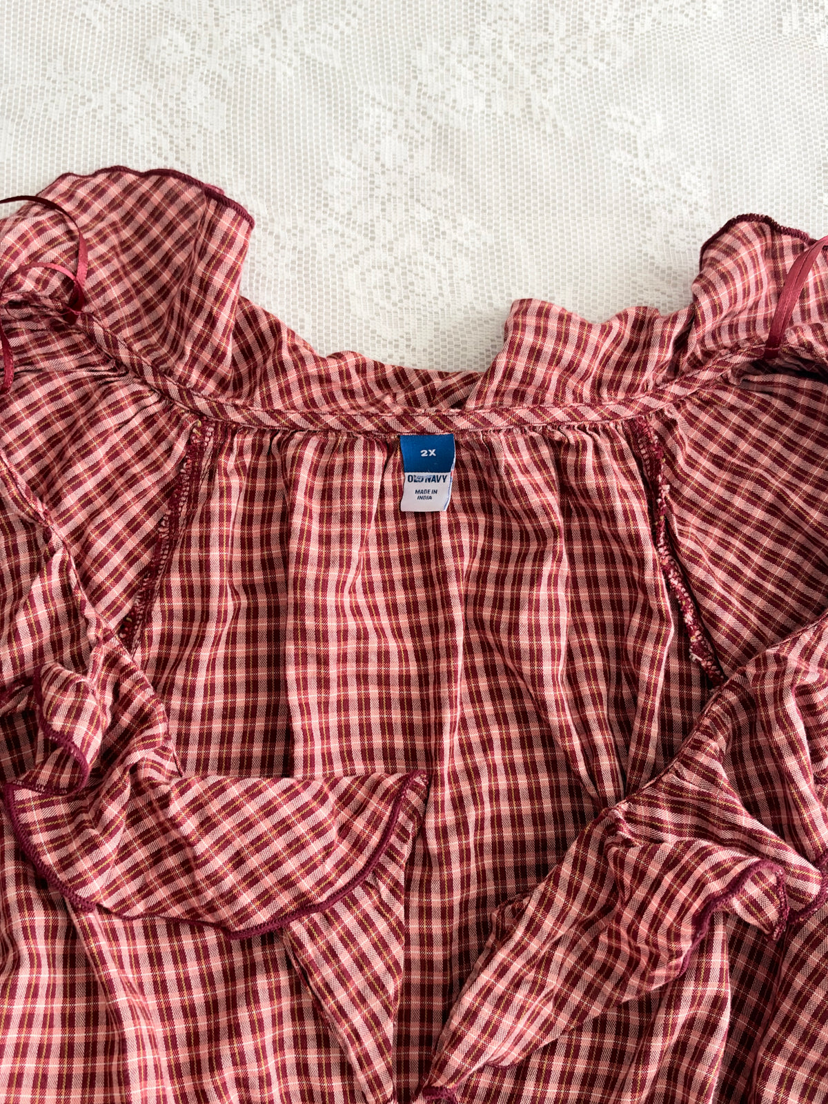 Red plaid top
