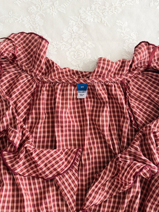 Red plaid top