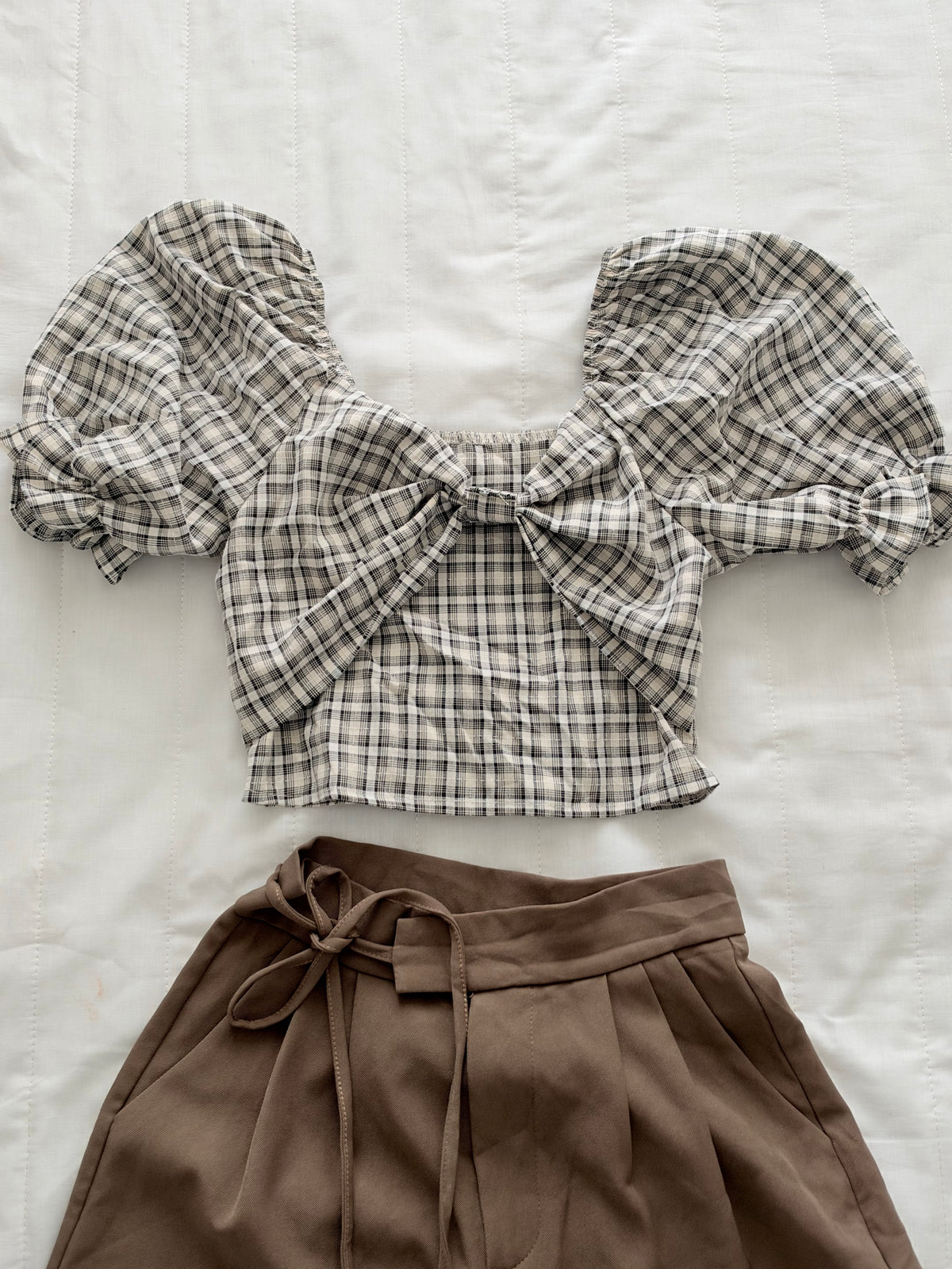 B/w plaid top