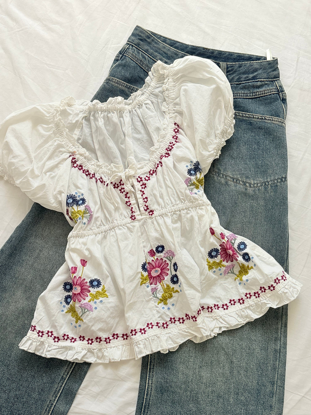 Embroidered doll top
