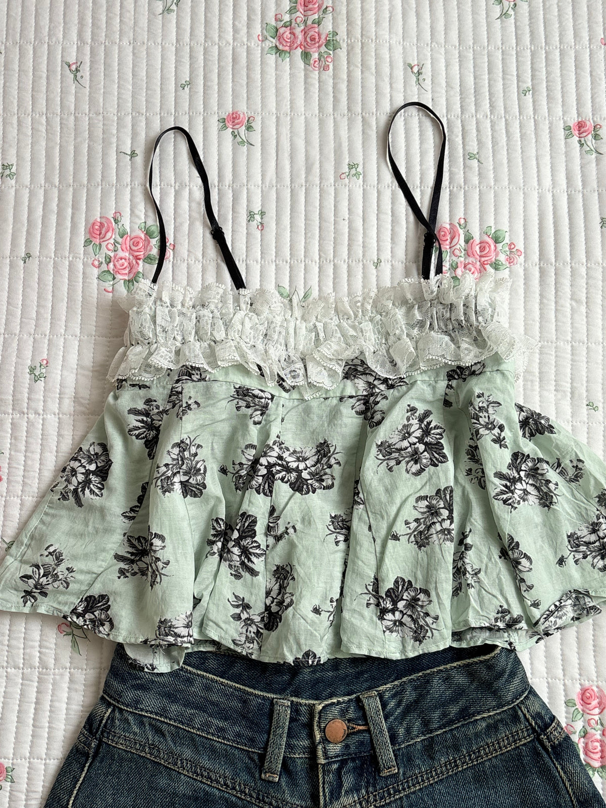 Blue floral top